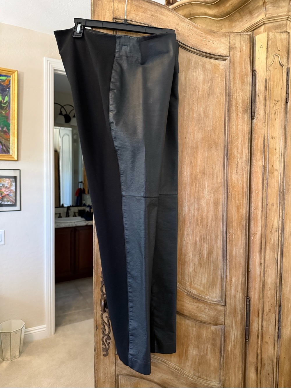 Chico’s Size 2 Faux  Leather Panel Pants